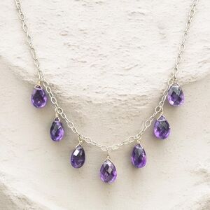 Amethyst  Minimalist Necklace Briole Faceted